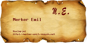 Merker Emil névjegykártya